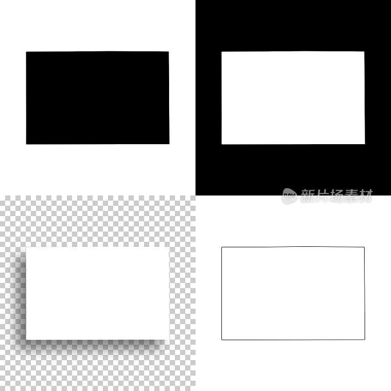 内布拉斯加州的蔡斯县。设计地图。空白，白色和黑色背景
