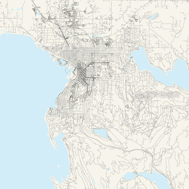 美国华盛顿贝灵汉矢量地图