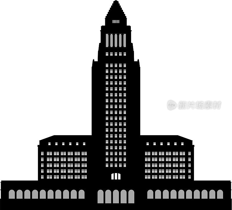 洛杉矶市政厅剪影
