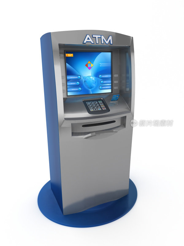 ATM(自动柜员机)孤立白色