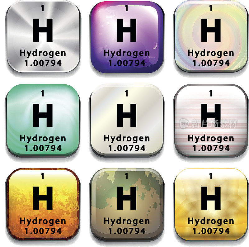 元素周期表按钮显示氢