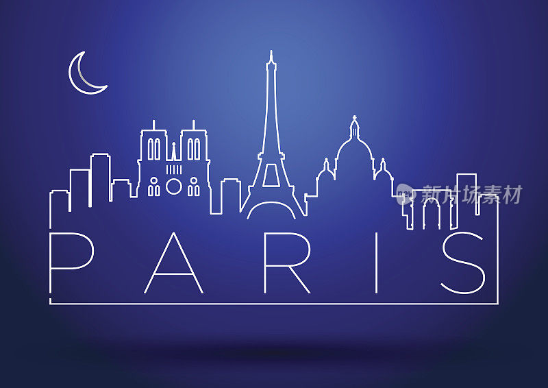 巴黎城市天际线排版设计