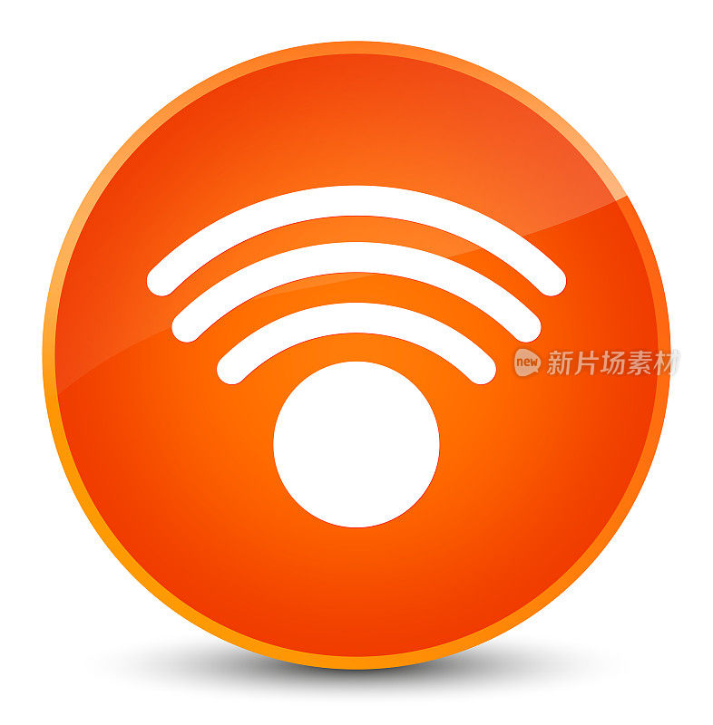 Wifi图标优雅的橙色圆形按钮