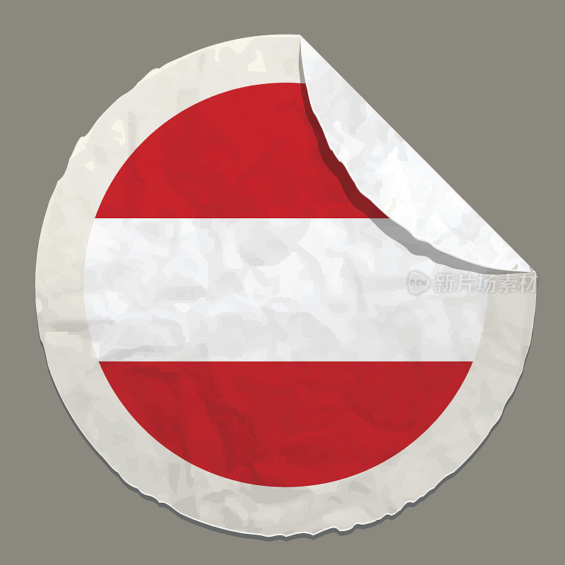 奥地利国旗上的纸标签