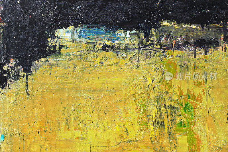 抽象画上黄色和黑色的艺术背景。