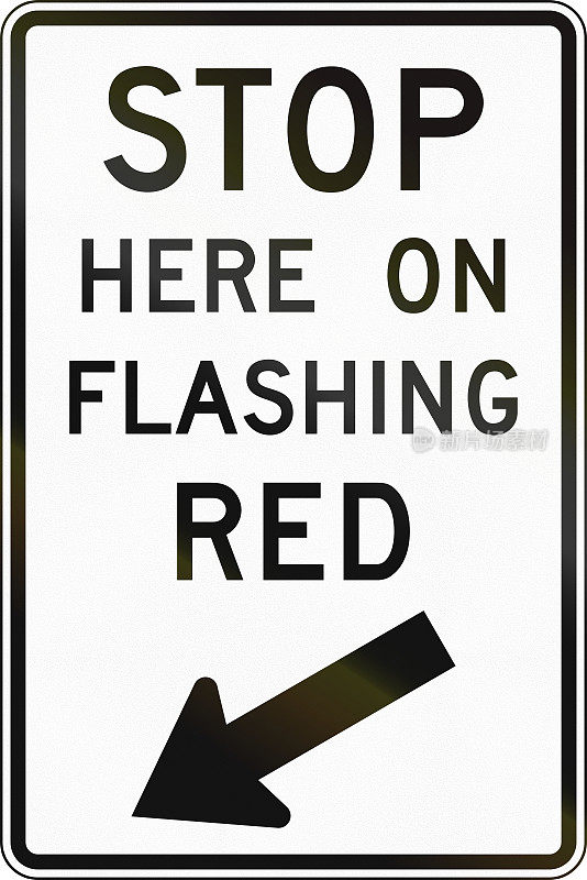 美国MUTCD路标-在这里停在闪烁的红色