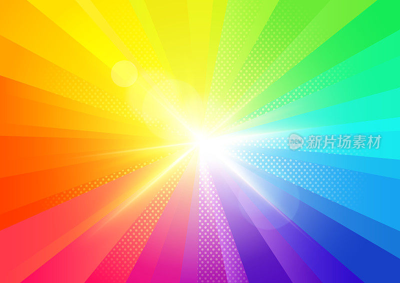 彩虹爆裂光线背景