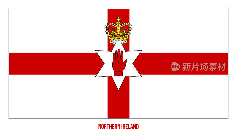 北爱尔兰国旗矢量插图在白色的背景。联合王国的国家。