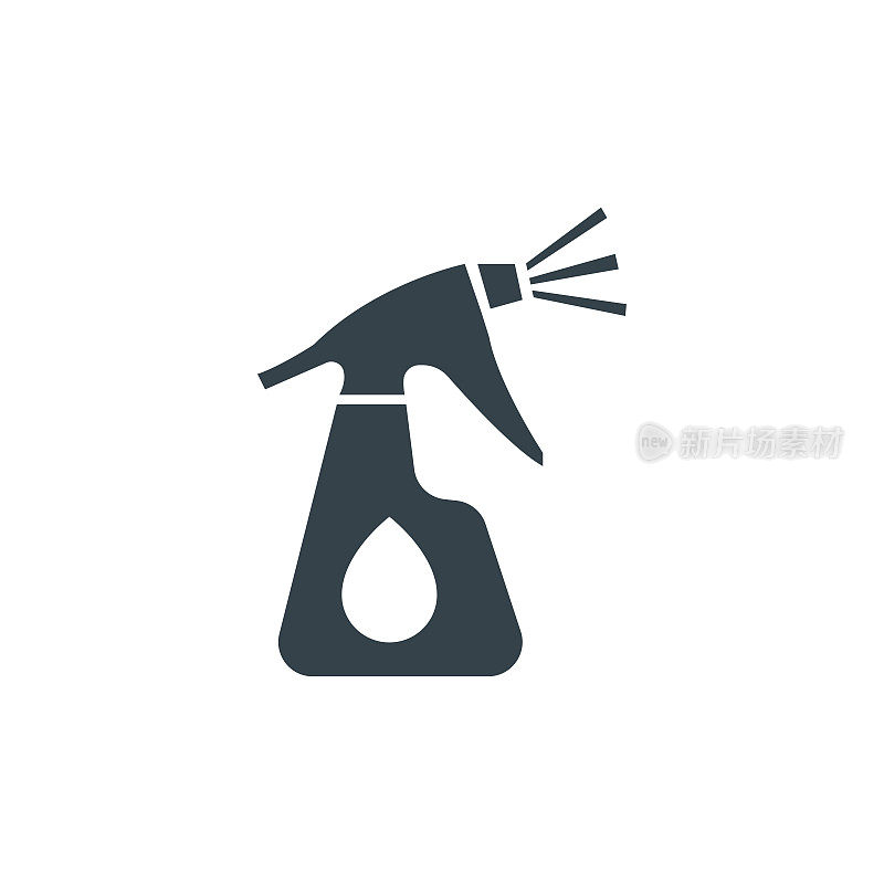 喷水器概念logo模板设计。商业标志图标形状。水喷雾器简单的标志插图