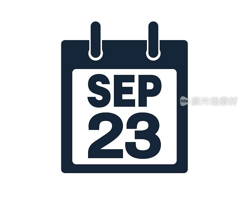 9月23日日历图标股票矢量插图