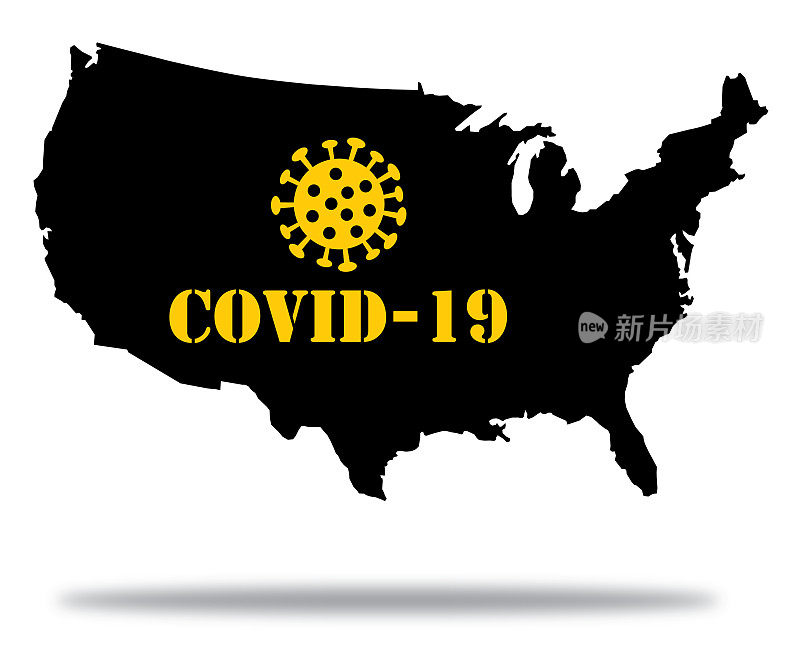 COVID-19美国阴影地图