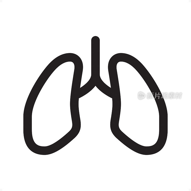人肺-轮廓图标-像素完美标志