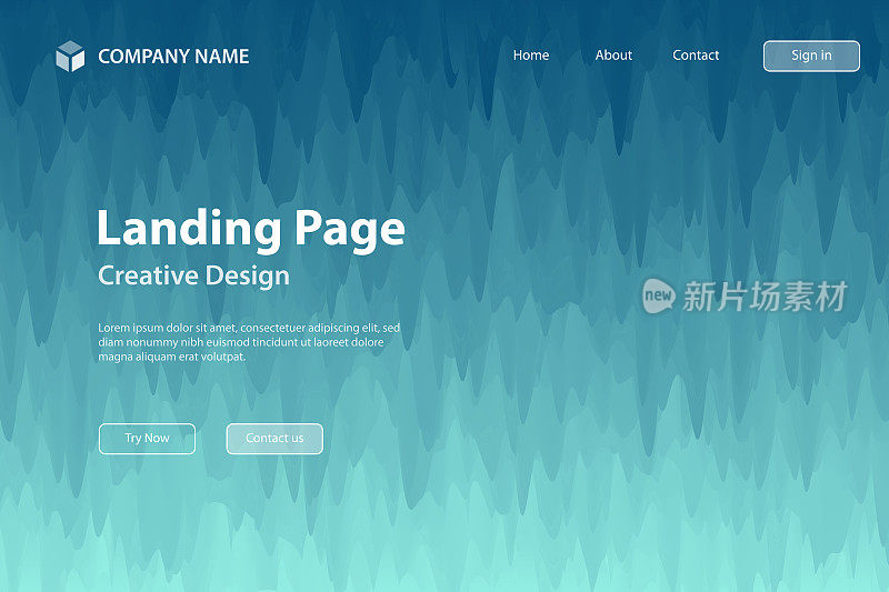 登陆页面模板-抽象背景与时尚的纹理-蓝色渐变