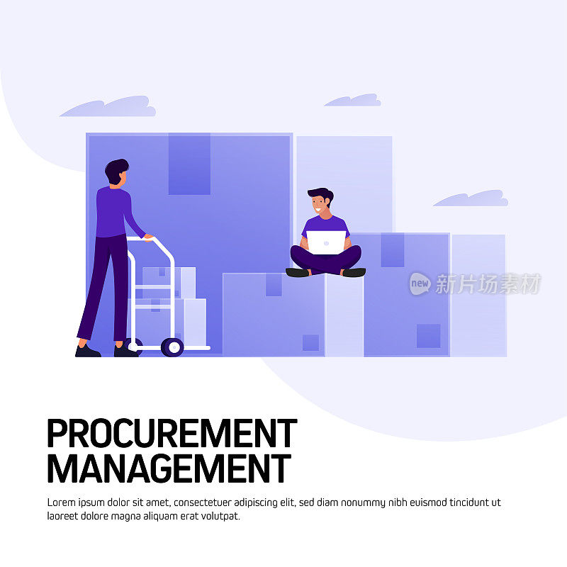 采购管理概念矢量插图网站横幅，广告和营销材料，在线广告，业务演示等。