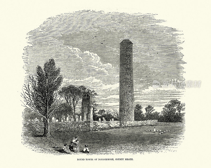 多纳格莫尔圆塔，米斯郡，爱尔兰，1873年，19世纪