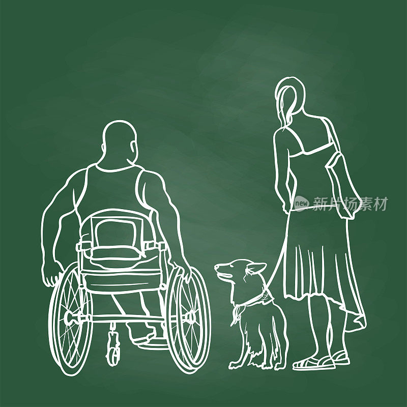 轮椅绑定和适合黑板