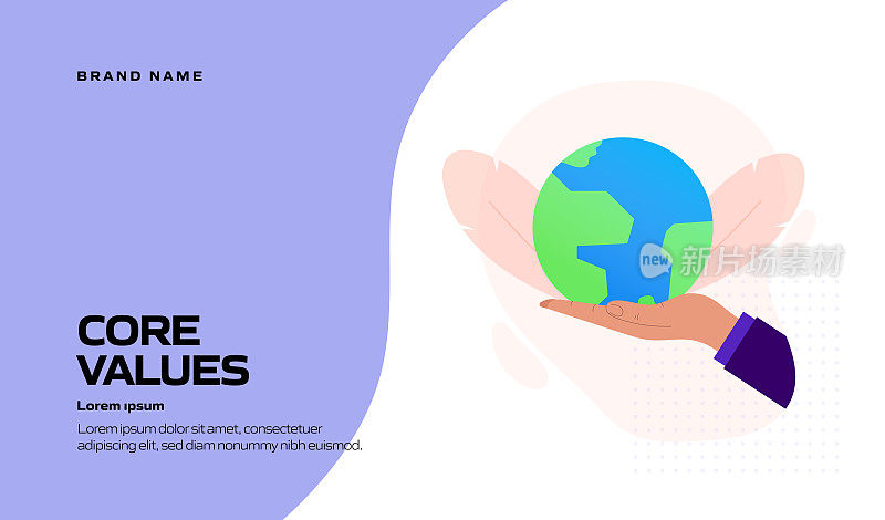 核心价值概念矢量插图网站横幅，广告和营销材料，在线广告，业务演示等。