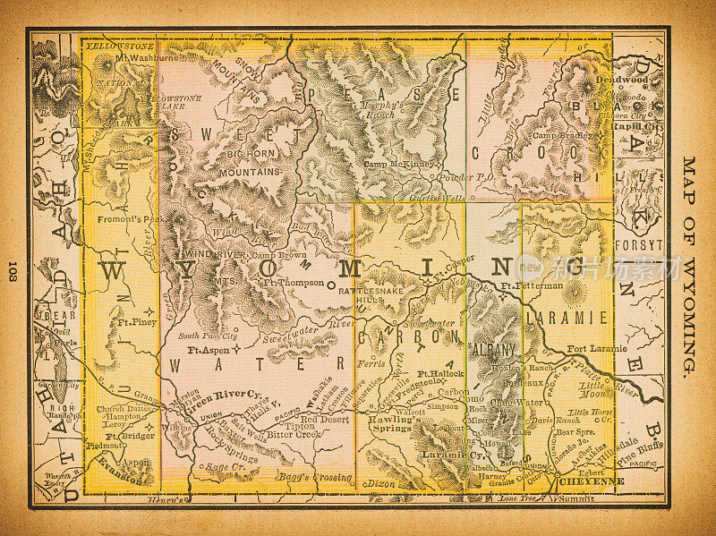 19世纪怀俄明地图