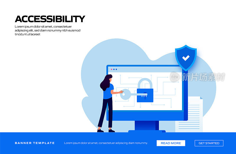 可访问性概念矢量插图网站横幅，广告和营销材料，在线广告，业务演示等。
