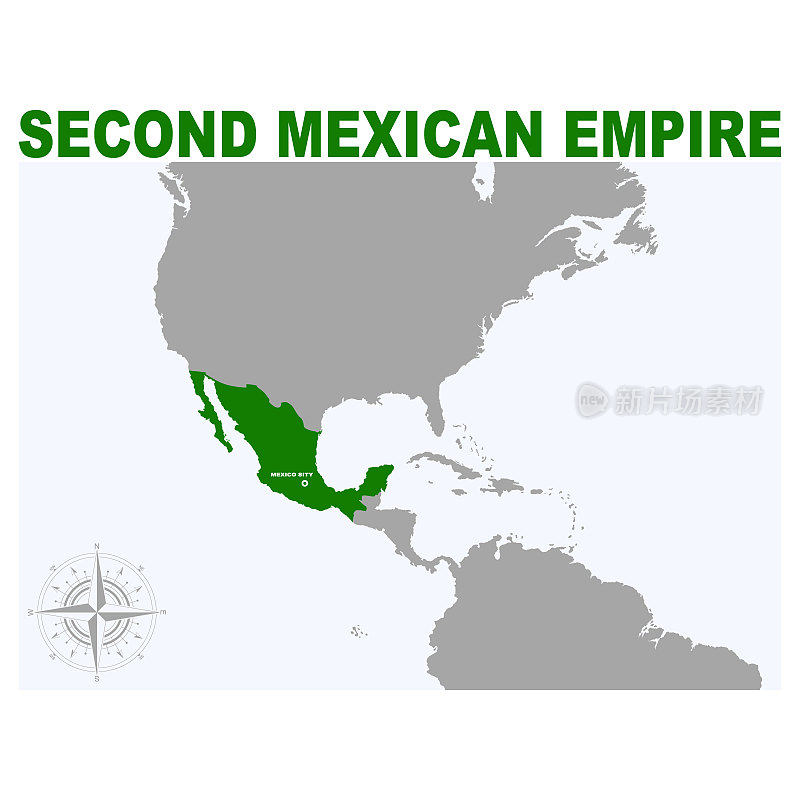 第二墨西哥帝国的矢量地图