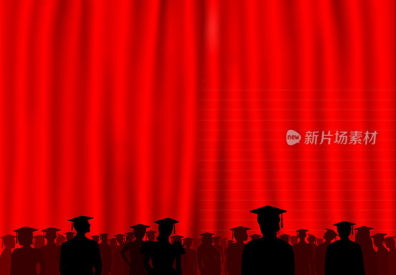 毕业红色的窗帘
