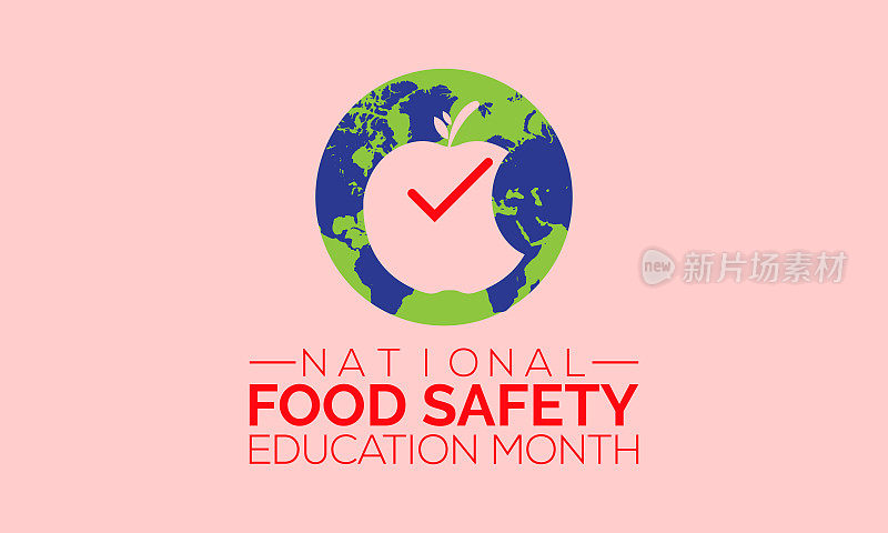 全国食品安全教育月横幅、海报、卡片、背景设计。每年九月庆祝的