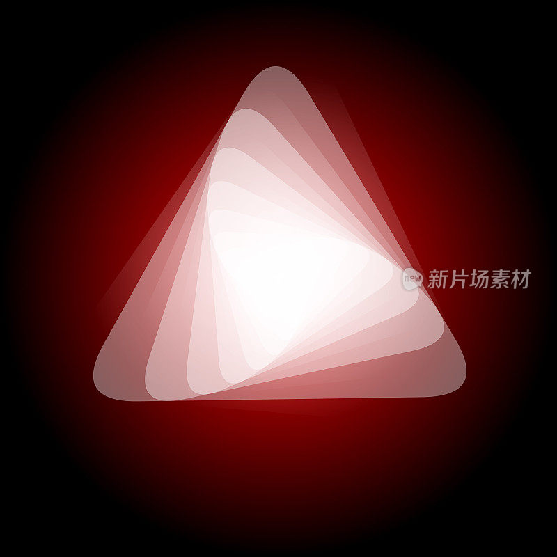 红色,堆叠多个圆角三角形