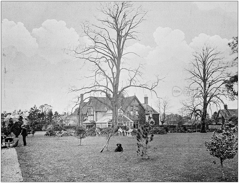 古色古香的黑白照片:英国乡间别墅