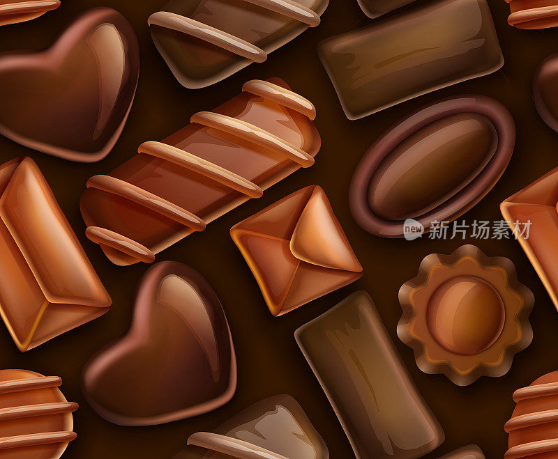 巧克力糖果无缝图案