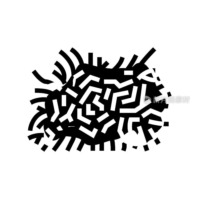 Java苔藓字形图标矢量插图