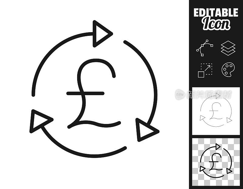 英镑重新加载。图标设计。轻松地编辑