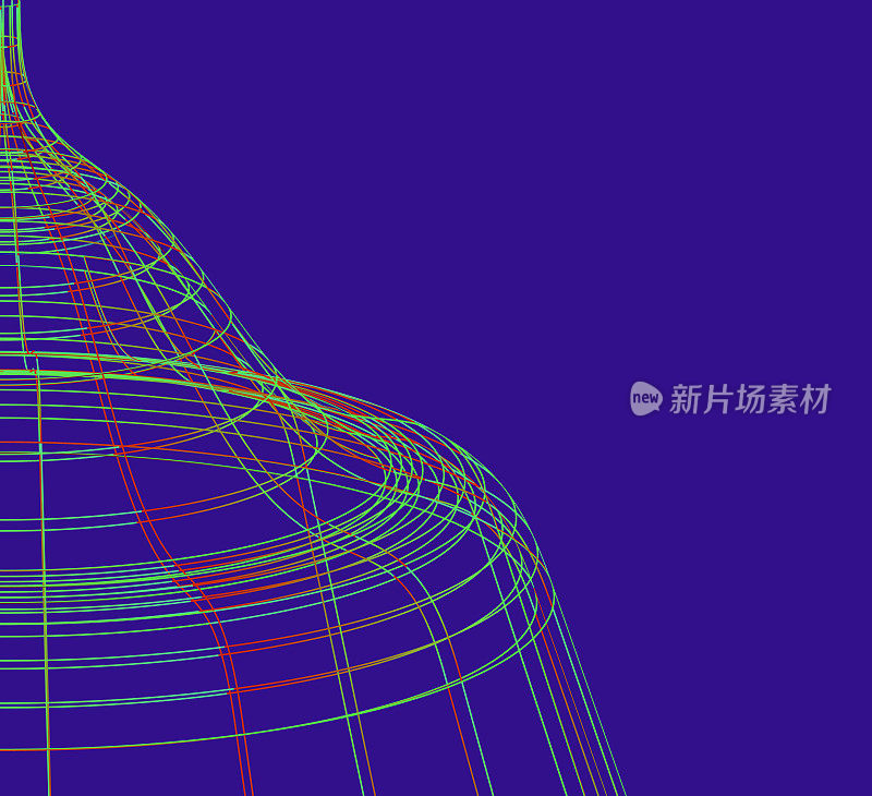 霓虹灯梯度螺旋径向线结构技术概念图案背景