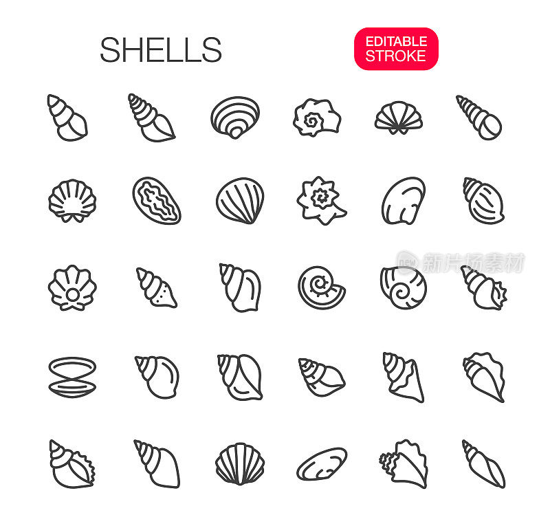 shell细线图标设置可编辑的笔画