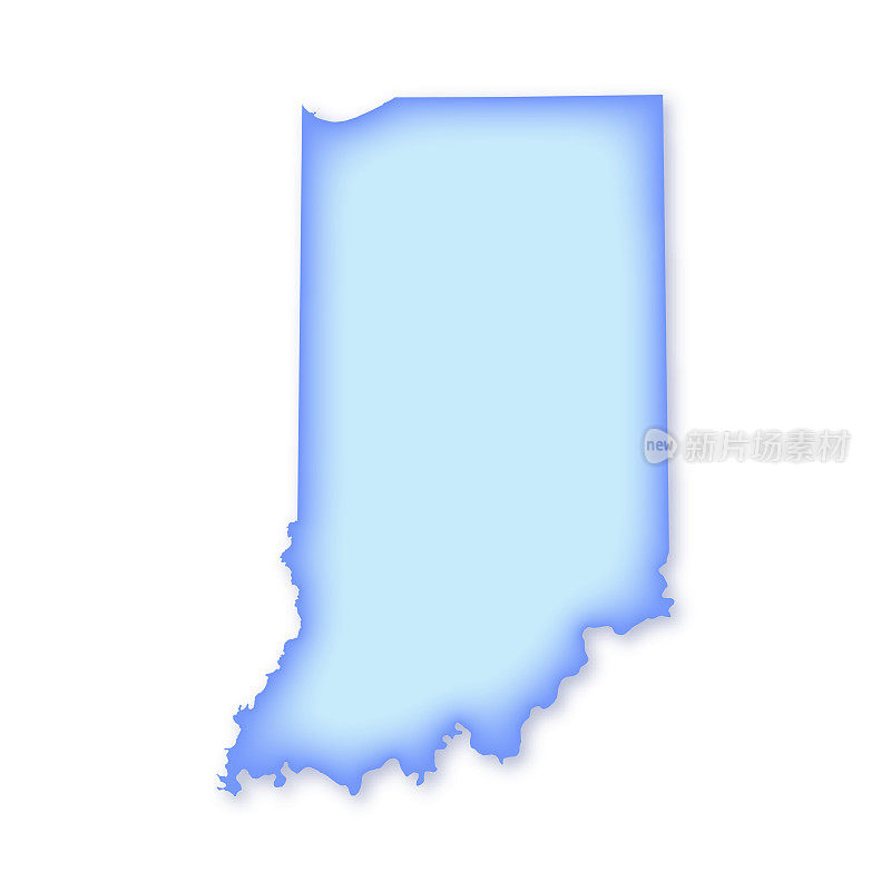 印第安纳州软蓝色矢量地图插图