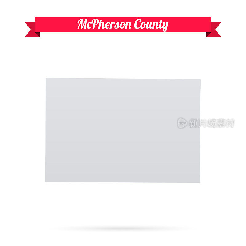 麦克弗森县，内布拉斯加州。白底红旗地图