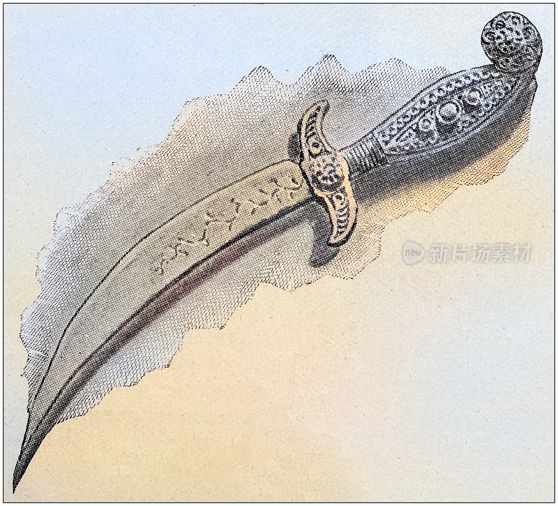 古玩绘画插图:剑