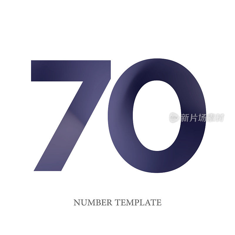 70号。周年纪念股票插图。数字模板设计矢量插图。