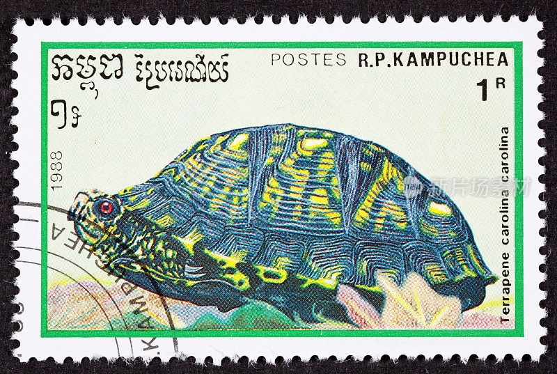 取消柬埔寨邮票东箱龟卡罗来纳
