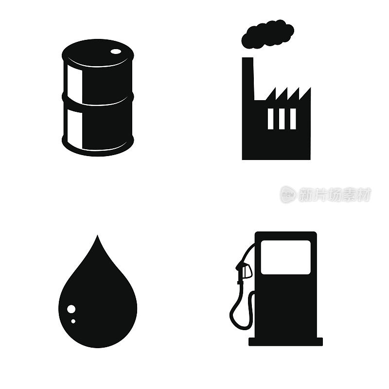 石油工业矢量图标集。