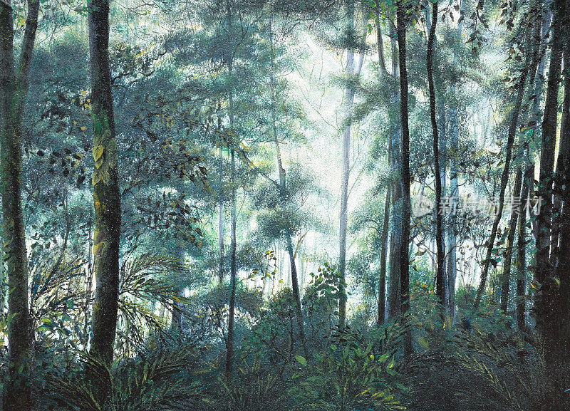 画布上的森林油画