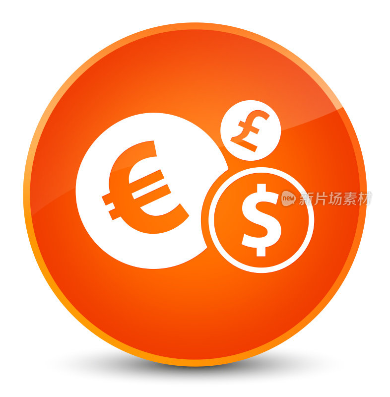 财务图标优雅橙色圆形按钮