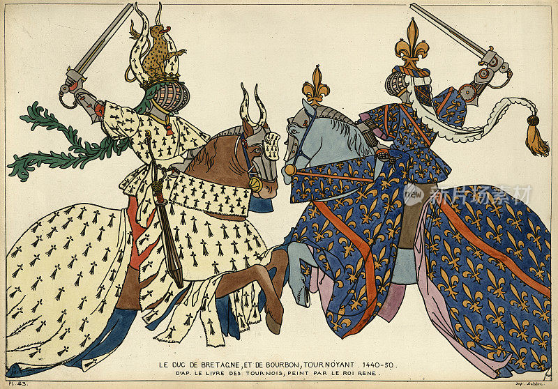 骑士，中世纪锦标赛，布列塔尼公爵和波旁公爵的战斗