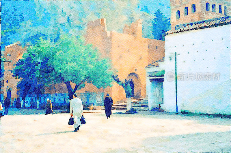 摩洛哥水彩画