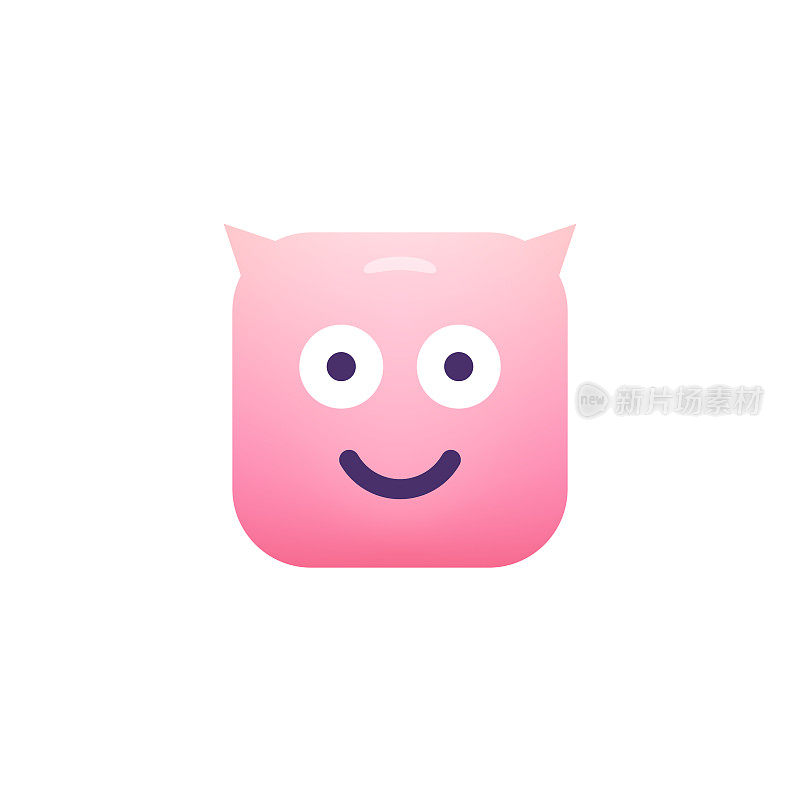 Emoticon设计立方体形状颜色渐变