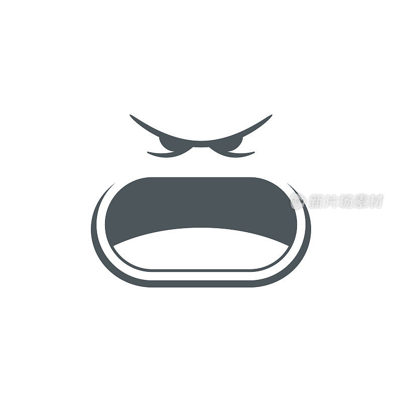 可爱的表情，愤怒的脸图标