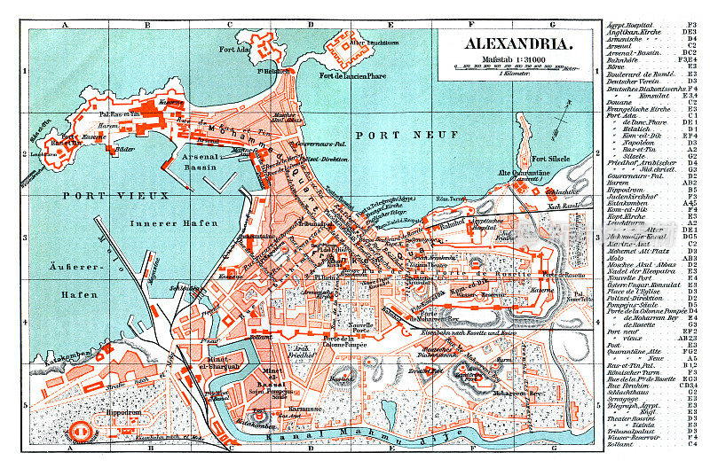 埃及的亚历山大城，地图1896