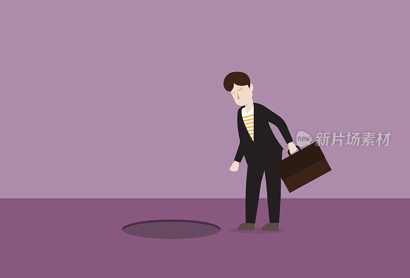 商人在看一个洞