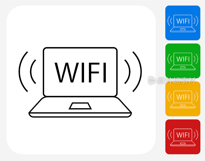 带WiFi信号图标的笔记本电脑