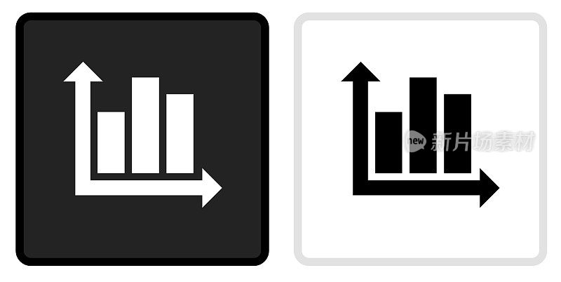 图表图标在黑色按钮与白色翻转