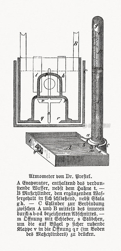 温度计，迈克尔・普雷斯特尔(1864)，木刻，1893年出版
